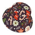 thumbnail image 3 of Gaeub Winter Holiday Christmas Printed Double Sided Reflective Bucket Hat Foldable Sun Hat for Camping Hiking Fishing, 3 of 9