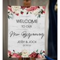 thumbnail image 2 of Darling Souvenir MADE WITH LOVE Personalized Welcome Sign/ Banner, Welcome To Our New Beginning Custom Painted Flower With Border Wedding, Engagement Party Sign - 18x12, 2 of 5