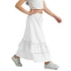 thumbnail image 4 of Falda larga con volantes y bolsillos para niña, cintura elástica, informal, escalonada, de poliéster, 4 of 7