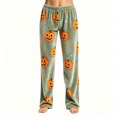 thumbnail image 2 of Trgacdwlo Ghost Graphic Spooky Halloween Pajamas Women Pants Loungewear Fall Womens Sleep Pants Elastic Waist Baggy Comfy Pajama Bottoms Women, 2 of 5