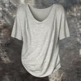 thumbnail image 7 of V Neck T Shirts for Women V Neck Short Sleeve Pullover with Relaxed Basic Fit for Travel Commutes and Casual Days Loose Fit Tees Blouses, 7 of 7