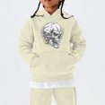 thumbnail image 2 of CPNG Girls and Boys Halloween Hoodies Long Sleeve Hooded Sweatshirt with Skull Print Loose Fit Casual Daily Pullovers Tops, 2 of 5