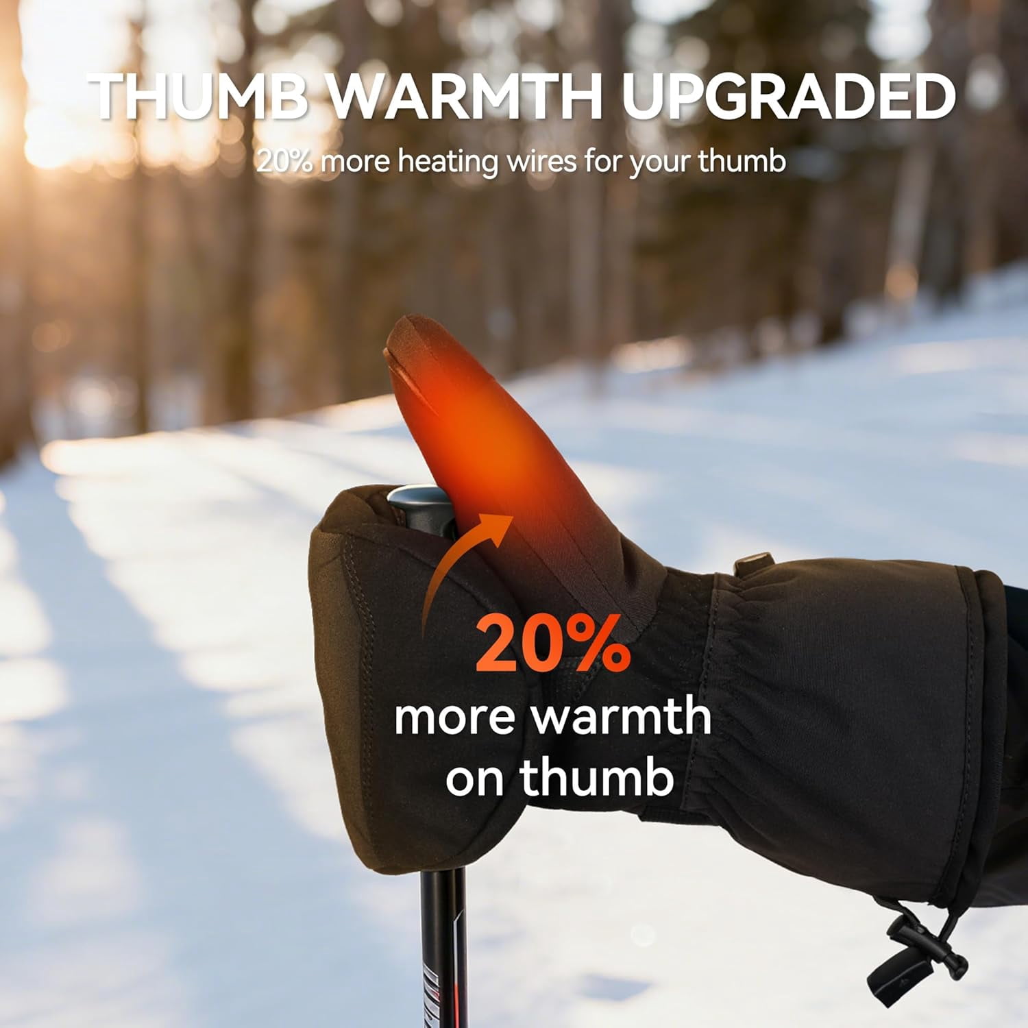 SAVIOR HEAT Heated Mittens Battery Ski Gloves, Electric Rechargeable Mitts for Skiing Camping Hiking Arthritis Hands Men Women