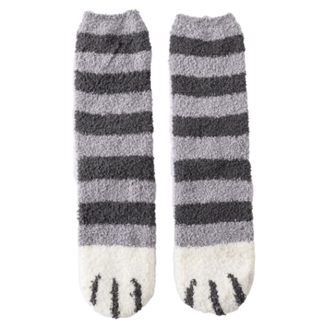 Qarigey Calcetines de animales, medias de lana Coral, medias de tubo, regalo de Navidad acogedor para invierno, accesorios para pies, ropa de mujer de Medias Gris Qarigey AP009904-02