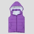 thumbnail image 2 of Povozer Boys Puffer Vest Hooded Quilted Outwear Jacket Lined Zipper Waistcoat(Light Purple,5-6T), 2 of 4
