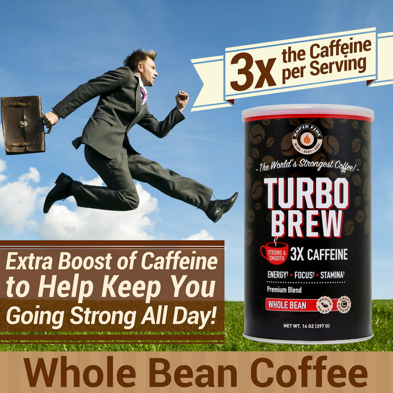 Rapid Fire Turbo Brew Keto Coffee Beans, 14 oz Can 