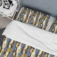 thumbnail image 4 of Designart 'Retro Luxury Waves In Gold And Blue I' Mid-Century Modern Duvet Cover Set, 4 of 4