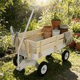 thumbnail image 2 of Beach Wagon with Big Wheels for Sand, Wagon Carts with 10" Big Wheels, Heavy Duty Utility Garden Wagon, 330 lbs Capacity Portable Grocery Cart, All Terrain Wheels Wagon Cart, JA3891, 2 of 11