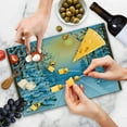 thumbnail image 4 of Winter Cutting Board, Forest View Graphic Display Print with Snowy Path Between Trees and Sun on Sky, Decorative Tempered Glass Cutting and Serving Board, Large Size, Blue Yellow, by Ambesonne, 4 of 5