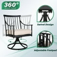 thumbnail image 2 of Sophia & William 4Pcs Swivel Patio Dining Chairs Outdoor Metal Armchairs with Cushions- Black & Beige, 2 of 6