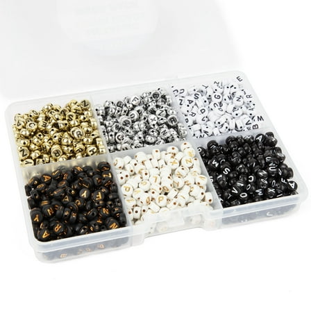 Cousin DIY Metallic Alphabet Bead Mega Mix, Silver/Gold, 1200 Piece, Unisex, Model 69991771