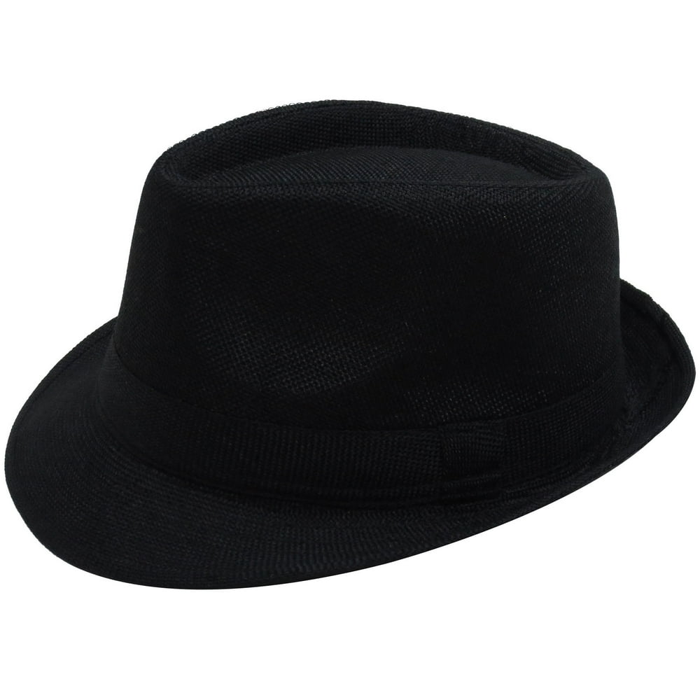 Simplicity Men / Women's Cotton Blend Trilby Golf Fedora Hat Black