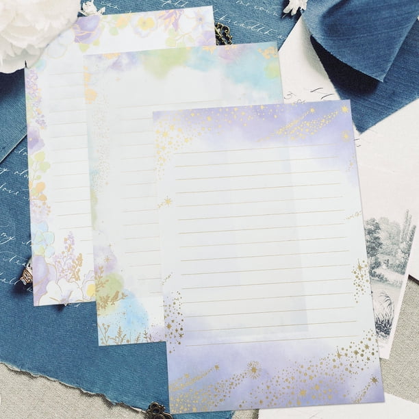 unbranded Papel Para Escritura Clásico Con Y Floral Ideal Para Cartas Y Collages