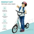 thumbnail image 4 of Aosom Teens Youth Kick Scooter Adjustable Handlebar Ride On Toy For 5+ w/ Front and Rear Dual Brakes Inflatable Wheels, Blue, 4 of 10