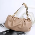 thumbnail image 4 of Women's Chain Pouch Bag Cloud-Shaped Dumpling Clutch Purse Ruched Chain Link Shoulder Handbag, 4 of 7