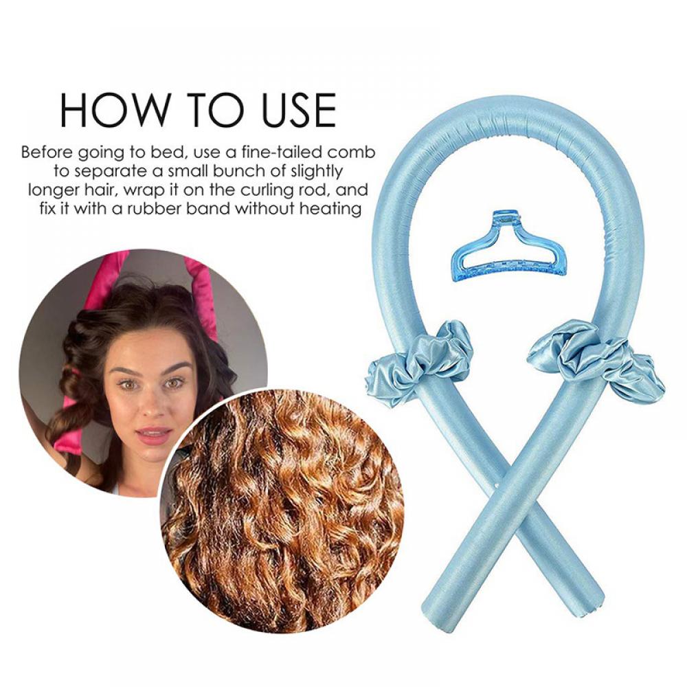 Women Heatless Curling Rod Headband, No Heat Curl Ribbon with Hair