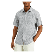Tommy Bahama Men's Pina Block Party, Short Sleeve Shirt, Turbulence, S