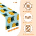 thumbnail image 3 of Table Runner 13*72 In,Set Of 1 Seamless Pattern With Yellow Pineapples On Light Blue Background High Density Cotton Linens Machine Washable Table Runner For Kitchen Dining Table Coffee Table Decor, 3 of 4