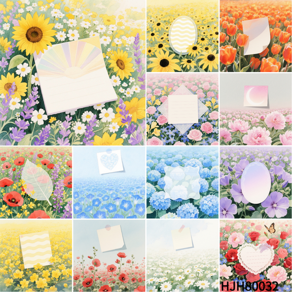 🌷Must-Have! Floral Design Sticky Notes (100pcs)   Decorative Tape - Ideal for Diaries, Crafts & Aesthetic Organizing