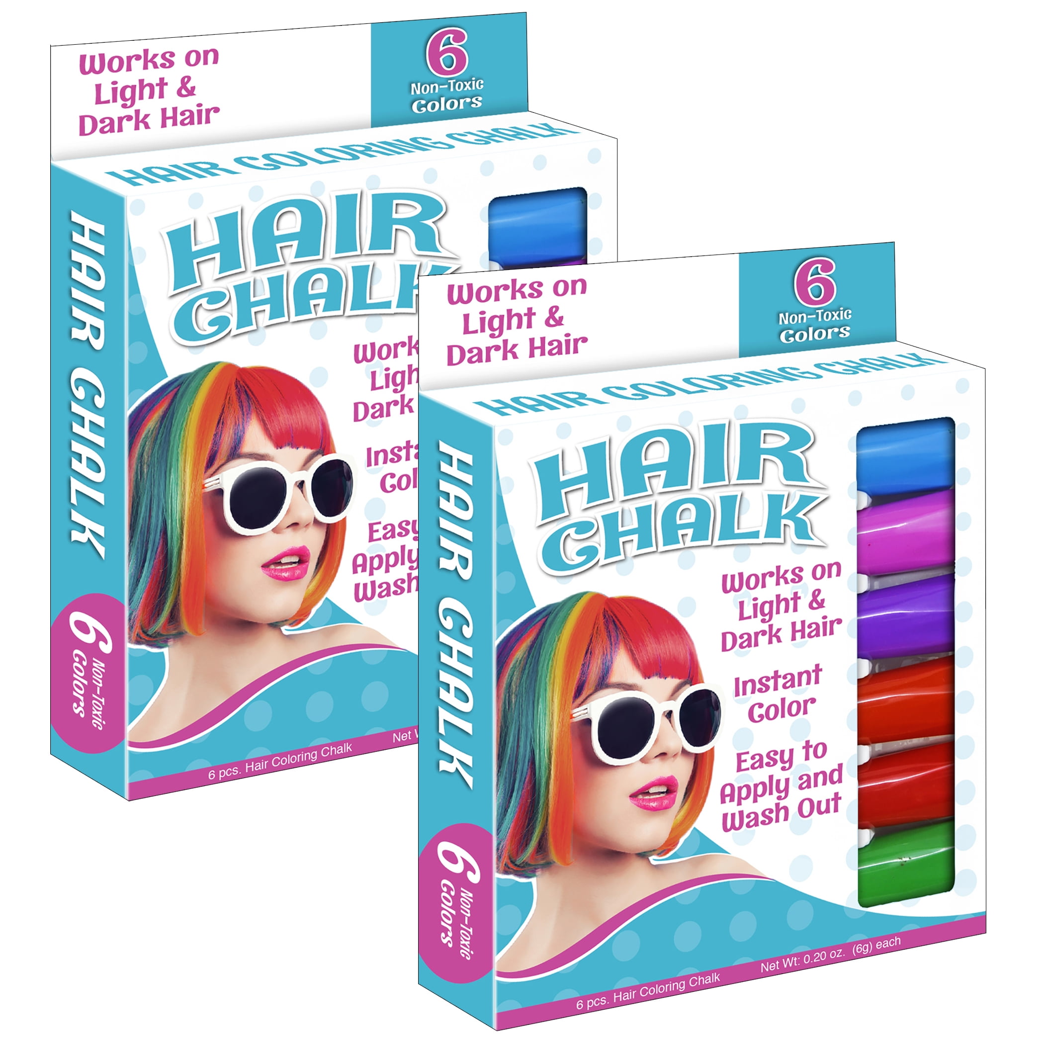 The Pencil Grip Hair Coloring Chalk, 6 Colors, 12 Count