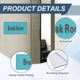 thumbnail image 3 of Uxcell 9"x3" Break Room Sign, 2Pcs Room Door Sign Self-Adhesive Door Sticker Acrylic Wall Signage Easy Installation for Indoor Outdoor Home Business, Light Grayish Blue with Gray Text, 3 of 6