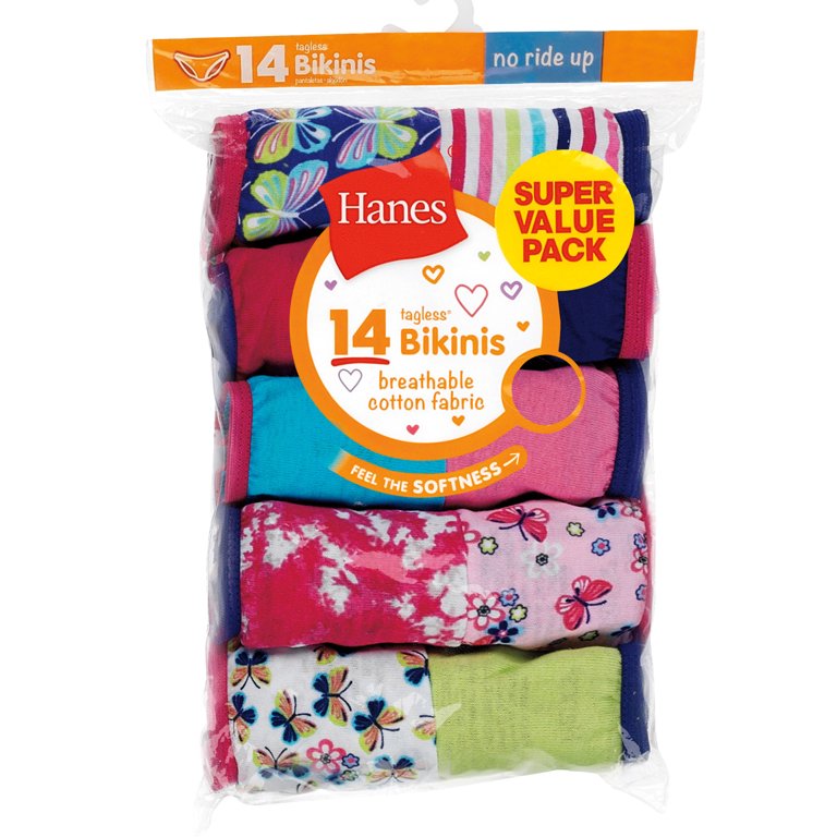 Hanes Girls' Tagless Hipster Period Panty, 4 Pack, Sizes 8-16 