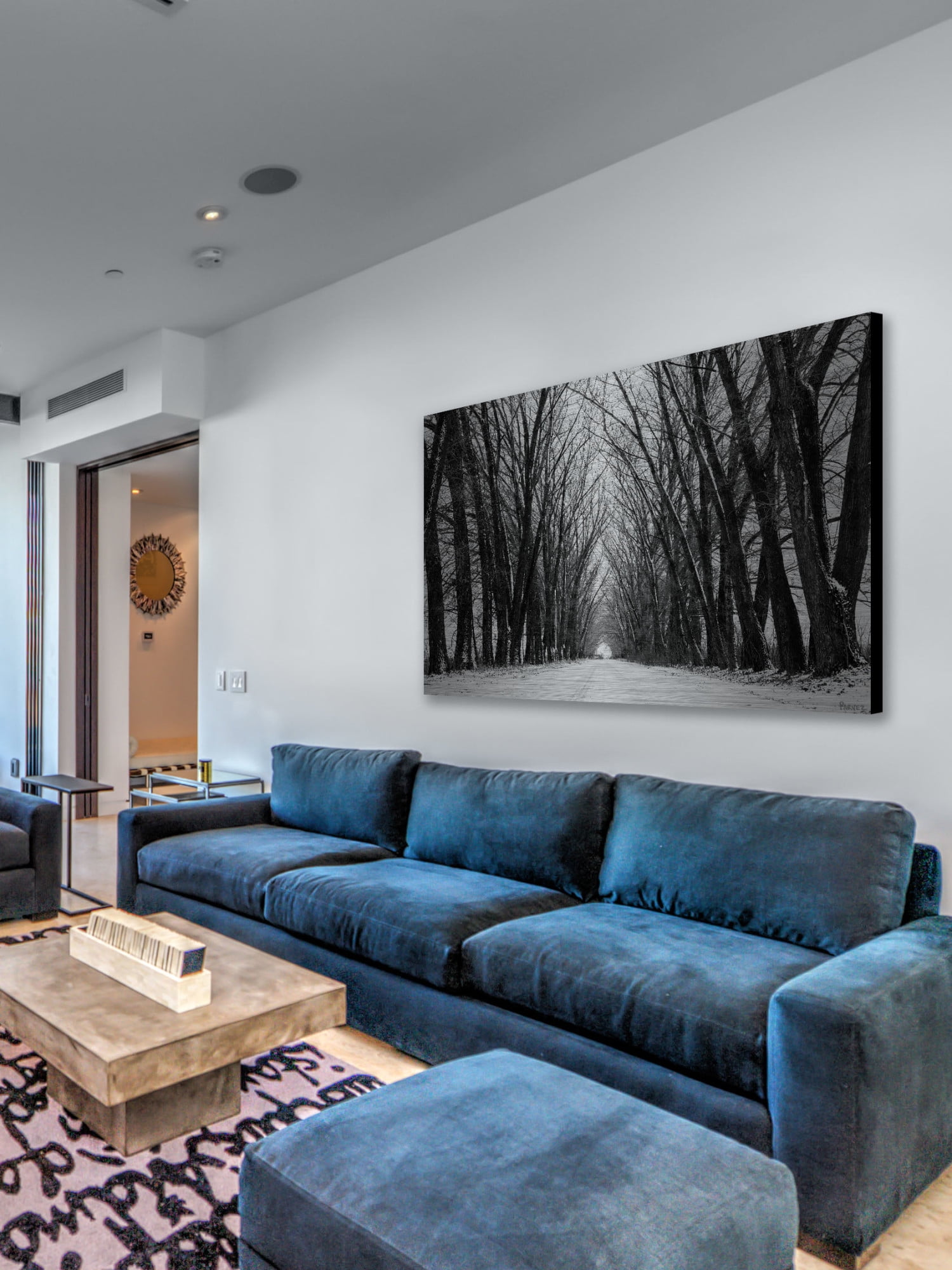 Parvez Taj "Rows of Trees" Painting Print on Brushed Aluminum