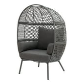 Better Homes & Garden Ventura Steel Stationary Wicker Egg Chair – Mono Gray