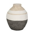 thumbnail image 6 of Textured Ceramic Striped Vase for Living Room Decor and Home Accents - Modern Decorative Flower Vase for Room, Bedroom, or Office Display - Ideal for House and Table Styling - 13", Tan & Ivory, 6 of 12