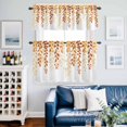 thumbnail image 2 of Plant Leaves Kitchen Curtains Valances and Tiers Set of 3 Green Gradient Orange Turmeric Tier Curtains and Valance with Rod Pocket for Small Windows, 27.5"x36", 2 of 9