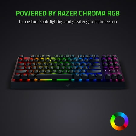 Razer - BlackWidow V3 TKL Wired Mechanical Green Clicky Tactile Switch Gaming Keyboard with Chroma RGB Backlighting - Black