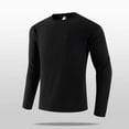 thumbnail image 4 of Zylanna Men's Long Sleeve T-Shirts, Solid Color Fleece Lined Activewear with Pockets Casual Tops for Sport Black, 4 of 7