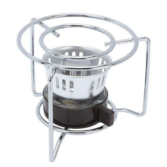 Outdoor Portable Stainless Steel Mini Heating Stoves with Rack for Solid Alcohol Fuel Camping Picnic