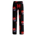 thumbnail image 4 of Spider Hero Halloween Pants Women's Lounge Pajama Pants Loose Fit Casual Drawstring Elastic Waist Sleep Pants Graphic Printed Home Sleepwear Soft Cozy Lounge Trousers, Red, M, 4 of 5
