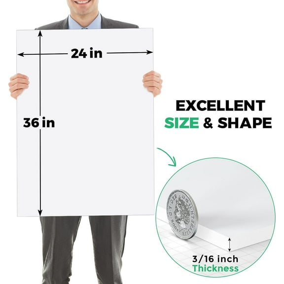 Foam Boards 5 Pack, 24" x 36" Foam Core Board for Projects