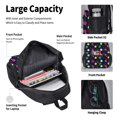 thumbnail image 4 of Disketp Colorful Ping Pong Rackets Mochila Estampada de Gran Capacidad con Lonchera y Estuche, Set de 3 Piezas para Estudiantes, 4 of 7