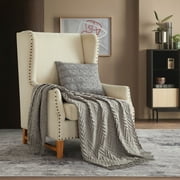 NY&C Home Foremost 1-Piece Ruched Throw Blanket, 50 x 60, Grey