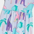 thumbnail image 4 of Ulitacool 18-24 Months Flower Girl Dress Cartoon Dinosaur Print Dress Summer Short Sleeve Princess Round Neck Trend Outfits Light Blue, 4 of 7
