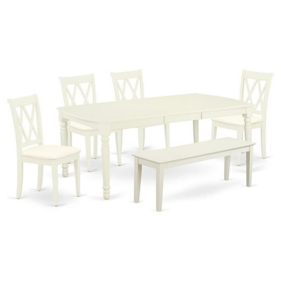 Atlin Designs 6-piece Wood Dining Set in Linen White