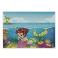 thumbnail image 1 of Underwater Cutting Board, Illustration of a Smiling Mermaid Under the Sea Garden Palm Tree Island Art, Decorative Tempered Glass Cutting and Serving Board, Small Size, Multicolor, by Ambesonne, 1 of 1