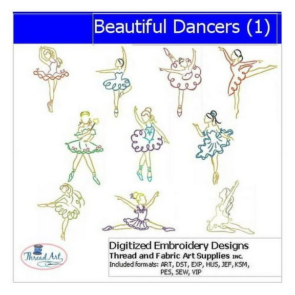Beautiful Dancer(1) Embroidery Designs - All Popular Formats Included - Loaded on USB Stick