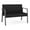 Castillo Black, variant on Waterfall Reception Waiting Room Loveseat / Charcoal Steel / Light Gray