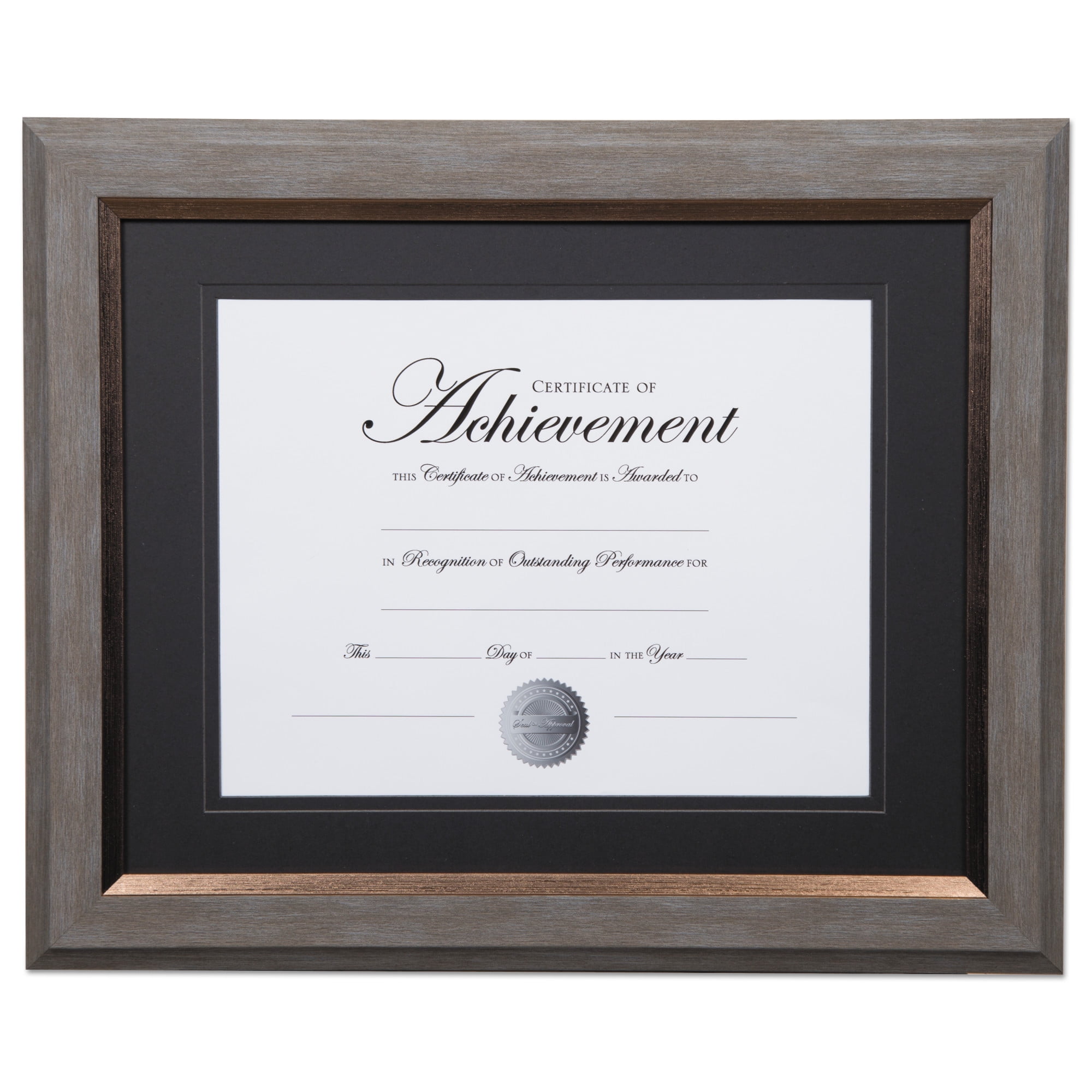 DAX 2Tone 11 x 14 Document Frame, 8.5 x 11 Insert, Gray/Gold Frame