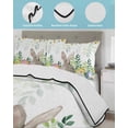 thumbnail image 3 of Quilts Queen Size Bedding Set, Easter Bunnies Reversible Summer Quilt 3 Pieces, Spring Eucalyptus Daisy Easter Eggs Lightweight Bedspreads Coverlets with 2 Pillow Shams for All Seasons, 3 of 5