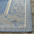 thumbnail image 5 of Safavieh Courtyard Cooper Botanical Indoor/Outdoor Area Rug, Blue/Natural, 7'10" x 7'10" Square, 5 of 13