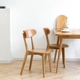 thumbnail image 5 of Solid Oak Wood Dining Chairs Wooden Dining Chairs Set of 4 with Wide Seat and Backrest Oak Wood Kitchen Chairs for Dining Room, Kitchen, Living Room, Natural, 5 of 7