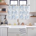 thumbnail image 2 of Blue Floral Kitchen Curtains Short 45 Inch Length, Garden Petals Flower Botanical Tree Branch Grommet Top Bedroom Living Room Curtains, Light Filtering Cafe Curtain Drapes 2 Panels Set 84''x45'', 2 of 9