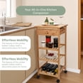 thumbnail image 5 of Hallops Kitchen Cart with Drawer and Basket - Brown Kitchen Cart Island for Small Spaces - Extra Counter Space or Spice Rack - Portable Dining Table, 5 of 5