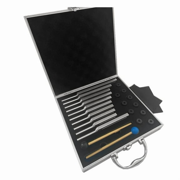 10 PCS Tuning Fork Set , Tuning Forks for Healing Chakra Sound Therapy Keep Body Silver Aluminum Alloy Silver