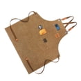 thumbnail image 3 of Delantal de carpintería de lona gruesa, impermeable, para jardinería y cafetería, color tostado claro, 3 of 12
